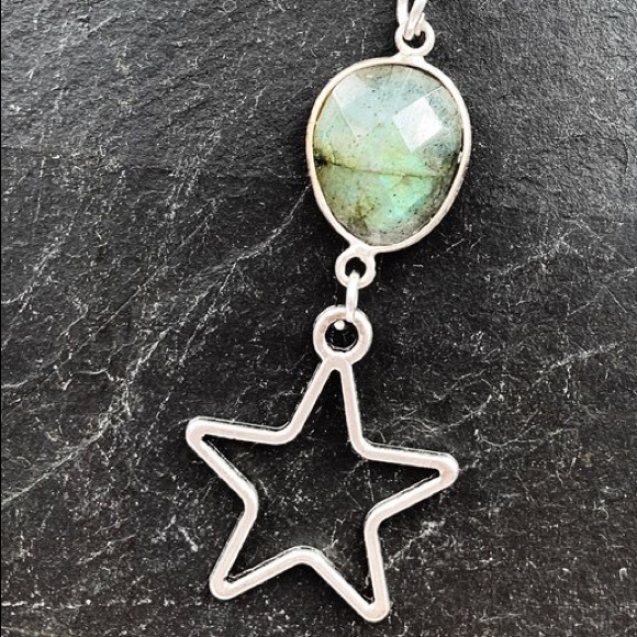 STERLING SILVER LABRADORITE STAR NECKLACE - Picture 2 of 2